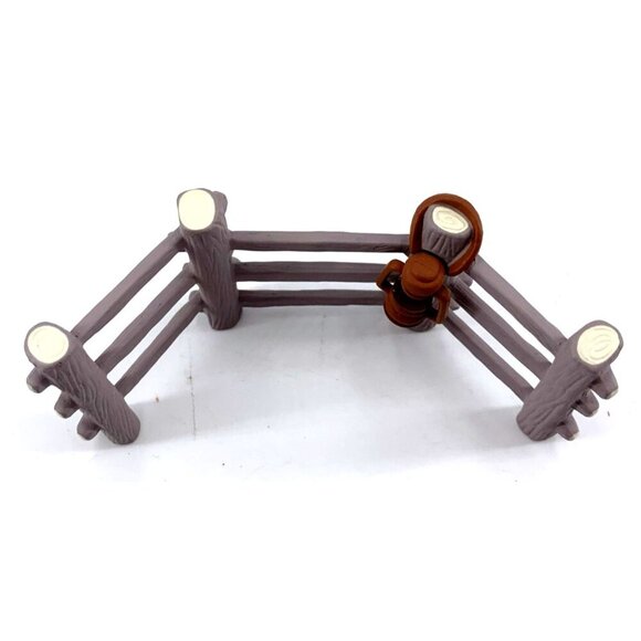 Hallmark Merry Miniatures Halloween Fence with Lantern 4" Vintage 1994 - Picture 5 of 7